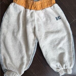 Kids Cream and Orange Jogger Pants